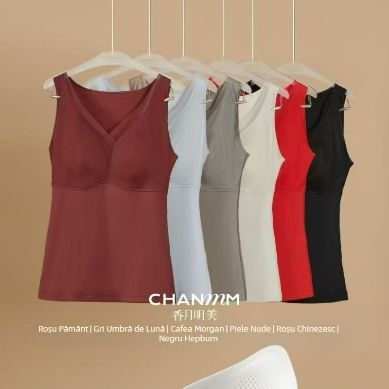 Vesta termică din nylon, fără sutien, fără cusături, cu glugă, decolteu în V, menține căldura