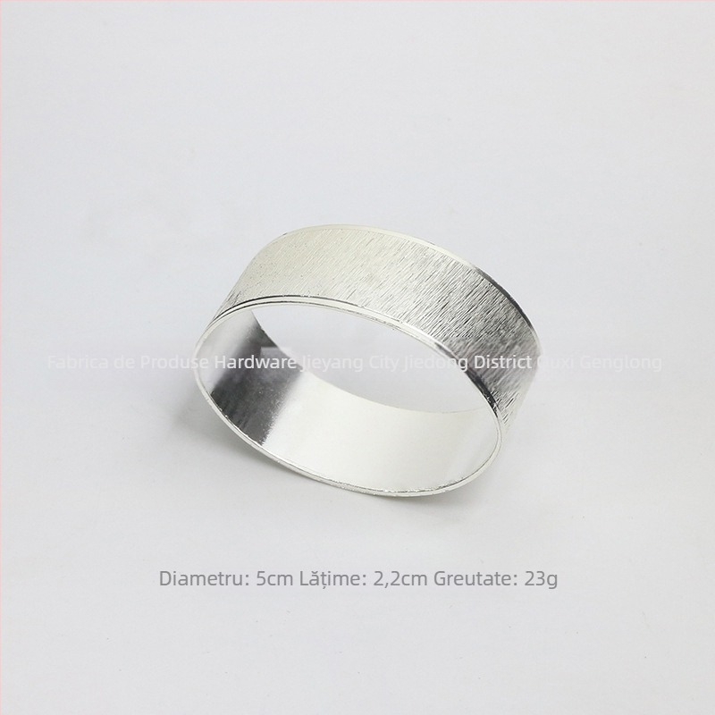 Inel de servetă, floral, cu dublă linie, margine dantelată, cupru electroplacat, stil occidental