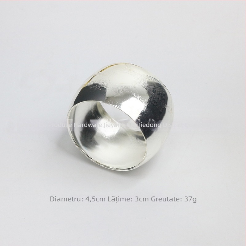 Inel de servetă, floral, cu dublă linie, margine dantelată, cupru electroplacat, stil occidental