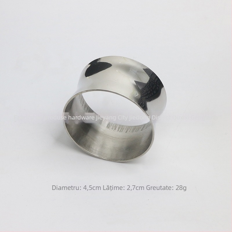 Inel de servetă, floral, cu dublă linie, margine dantelată, cupru electroplacat, stil occidental