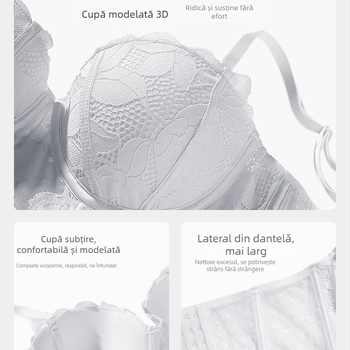 Sutien modelator cu bețe, cupa 3/4, dantelă din nylon, bretele detașabile, închidere laterală (cupe 3/4; dantelă nylon; bretele detașabile; închidere laterală)