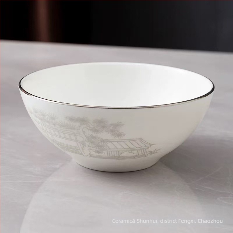 Set de veselă pentru hotel, ceramică, stil nou chinezesc, porțelan cu peste 45% conținut de os, imprimare logo disponibil