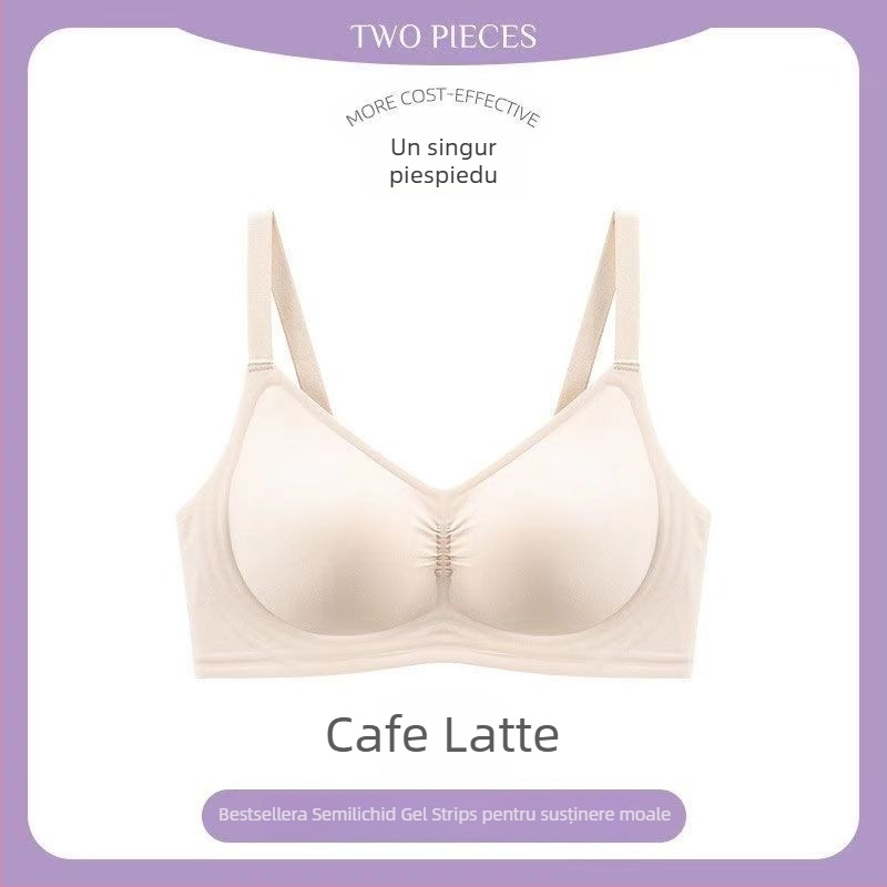 Sutien din nailon, fără cusături, cu susținere moale, cupă completă, cupă turnată subțire din burete, închidere la spate cu patru rânduri de cârlige, bretele fixe duble, respirabil și confortabil