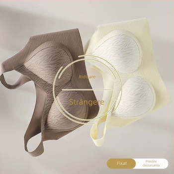 Sutien fără sârmă, bretele late, cupă completă, cupă turnată subțire, căptușire din spandex (Nylon)