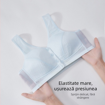 Sutien damă în stil vestă, din nylon respirabil, căptușeală din bumbac, cupă completă, închidere frontală