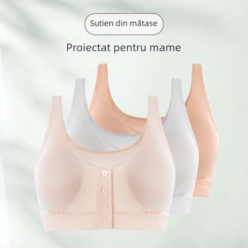 Sutien de alăptare din Mulberry mătase, închidere frontală, cupe subțiri, căptușeală din mătase