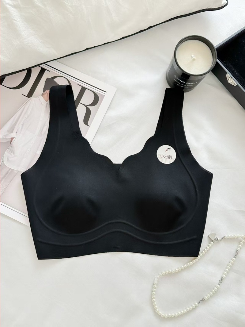 Sutien fără cusături Ice Silk răcoros cu cupă cu formă medie, material principal Spandex, căptușeală Spandex, bretele fixe duble, respirabil și fără urme, push-up