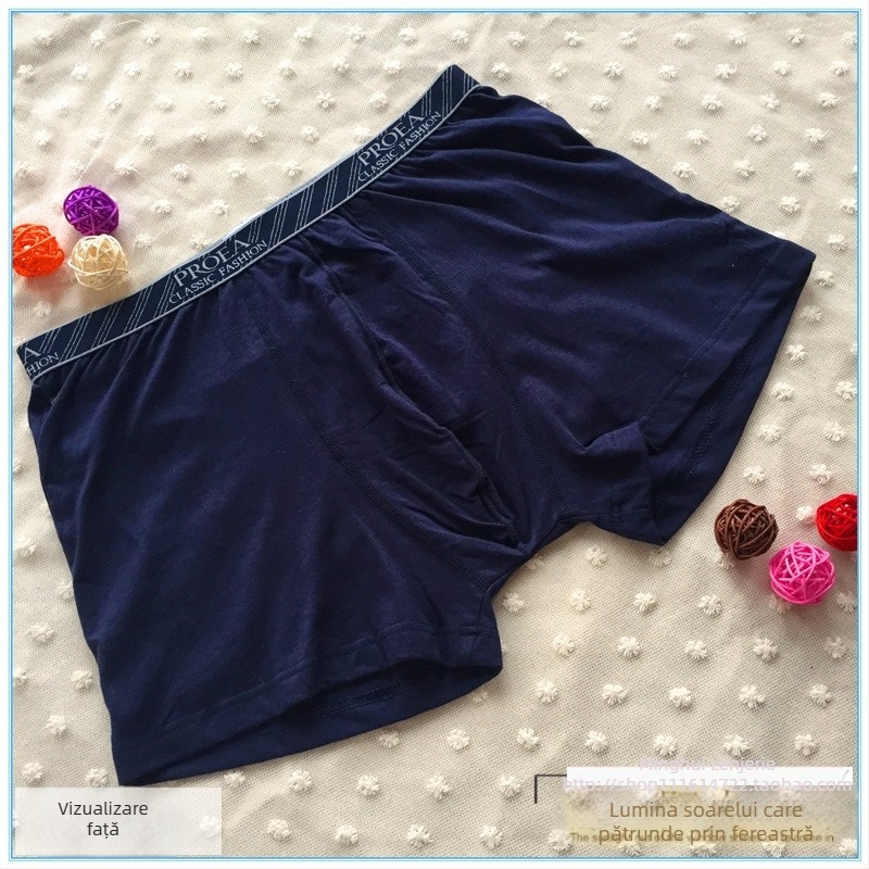 Boxeri pentru bărbați cu buză în formă de U, 100% bumbac, respirabili, 2 buc.