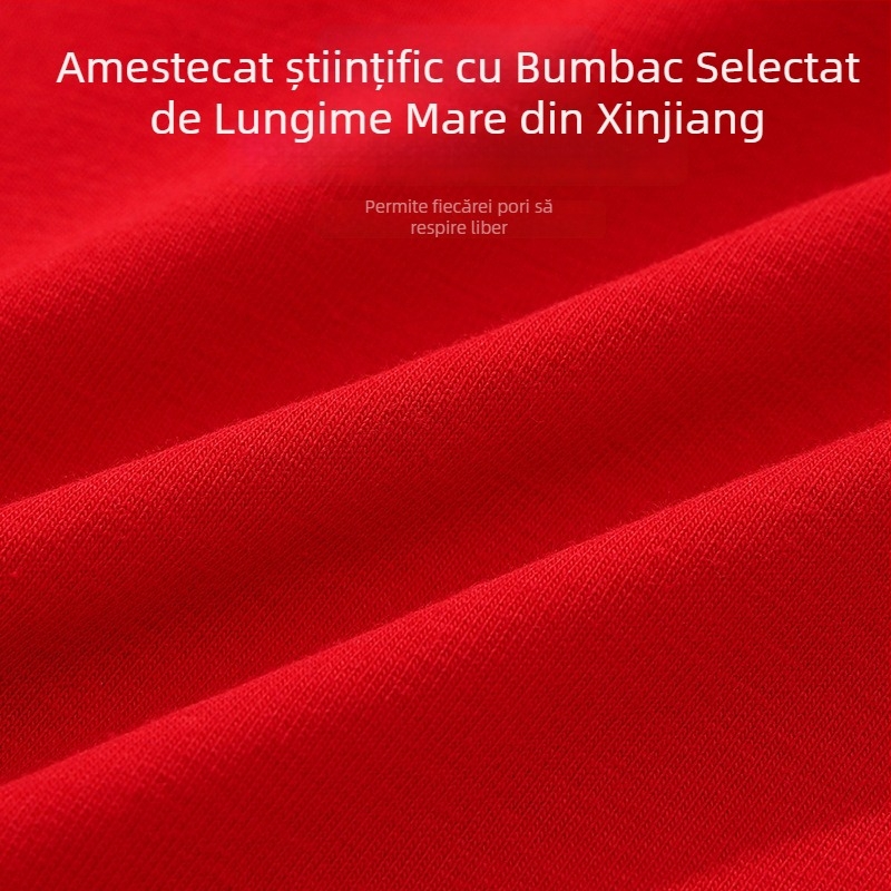 Slipuri roșii din bumbac pentru fetițe mari, 95% bumbac, 5% elastan, Anul Șarpelui