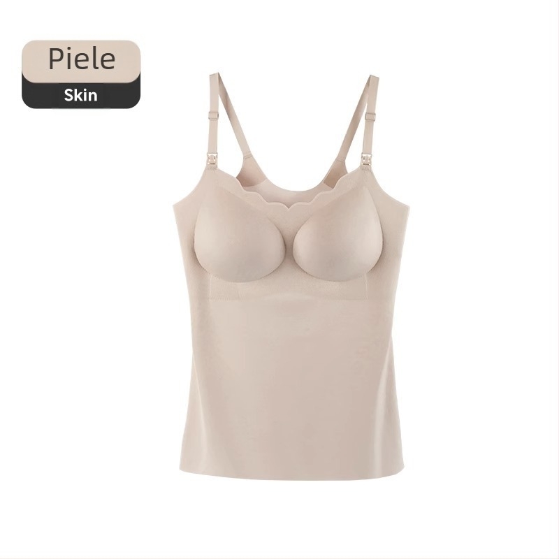 Top de alăptare cu bretele fixe duble, cupe subțiri modelate, fără inel metalic, material nylon, lactație pentru toate etapele