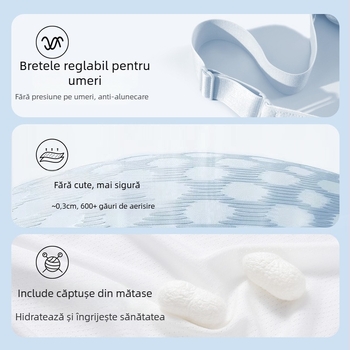 Sutien tip vestă, fără arc, cu închidere frontală, cupă completă, cupe turnate ultra-subțiri, material principal nylon