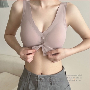 Sutien de alăptare fără cusături, închidere frontală, cupe preformate, anti-plecare