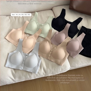 Sutien de alăptare fără cusături, închidere frontală, cupe preformate, anti-plecare