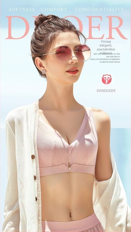 Sutien fără fir, push-up, cupe subțiri 3/4, bretele detașabile, din nylon