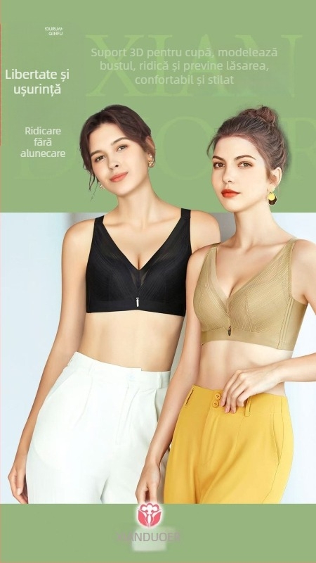 Sutien fără fir, push-up, cupe subțiri 3/4, bretele detașabile, din nylon