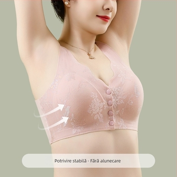 Sutien pentru femei de vârstă mijlocie, stil vestă, fără cusături, cupe preformate subțiri, material nylon cu căptușeală din spandex