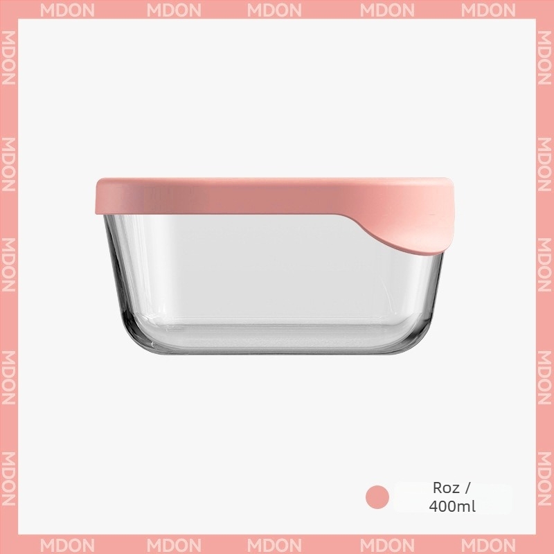 Cutie crisper din sticlă borosilicată, dreptunghiulară, rezistentă la frig și căldură, compatibilă cu microunde, sigilată pentru prospețime, capacitate 1-2 L