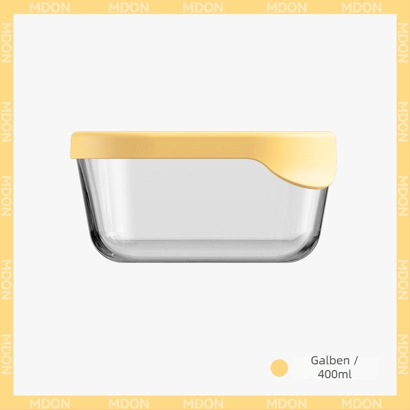 Cutie crisper din sticlă borosilicată, dreptunghiulară, rezistentă la frig și căldură, compatibilă cu microunde, sigilată pentru prospețime, capacitate 1-2 L