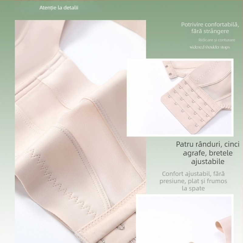 Sutien din satin pentru mărime mare, cu cupă completă, push-up, bretele reglabil și închidere cu cinci rânduri la spate