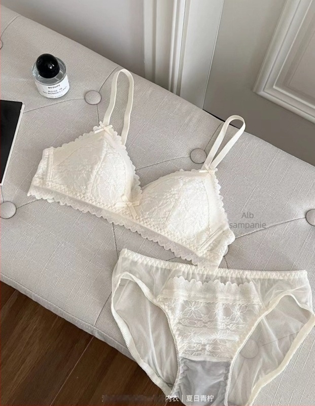 Set de sutiene, cupă 3/4, cupe subțiri, fără sârmă, dantelă respirabilă, push-up