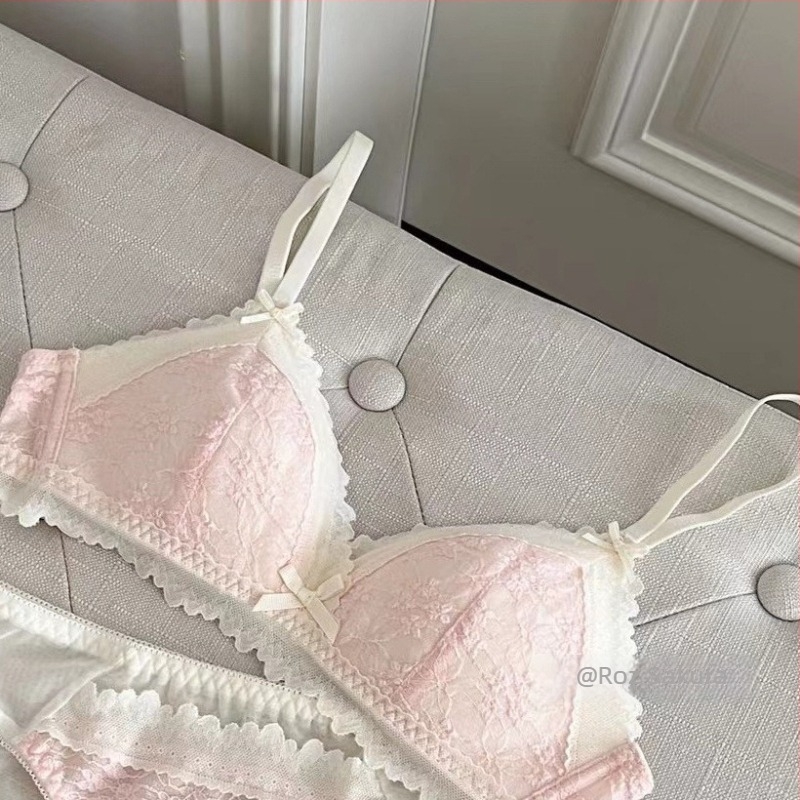 Set de sutiene, cupă 3/4, cupe subțiri, fără sârmă, dantelă respirabilă, push-up