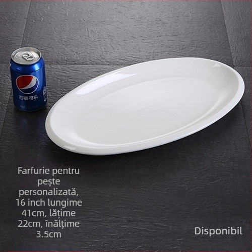 Farfurie de pește, ovală, îngroșată, Material: floare de mătase, Brand Quanfu, Stil japonez