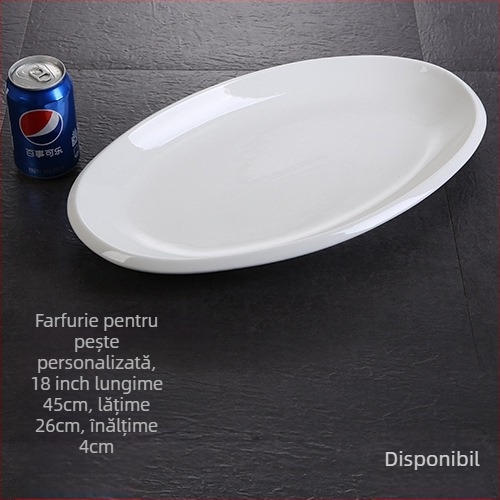 Farfurie de pește, ovală, îngroșată, Material: floare de mătase, Brand Quanfu, Stil japonez