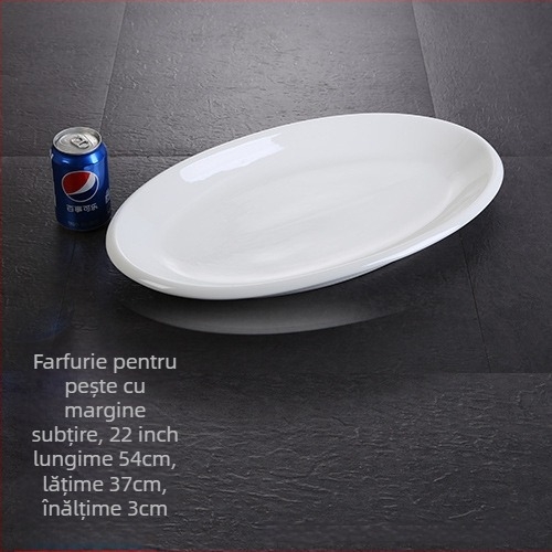 Farfurie de pește, ovală, îngroșată, Material: floare de mătase, Brand Quanfu, Stil japonez