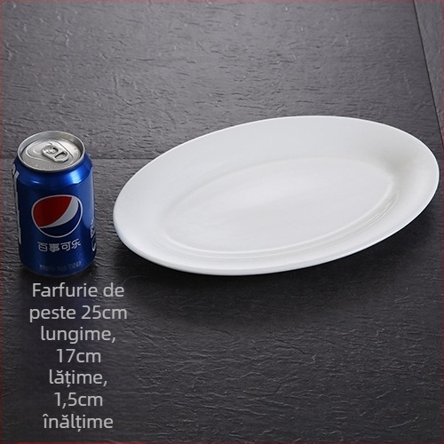 Farfurie de pește, ovală, îngroșată, Material: floare de mătase, Brand Quanfu, Stil japonez