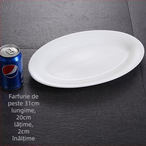 Farfurie de pește, ovală, îngroșată, Material: floare de mătase, Brand Quanfu, Stil japonez