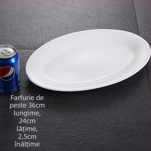 Farfurie de pește, ovală, îngroșată, Material: floare de mătase, Brand Quanfu, Stil japonez