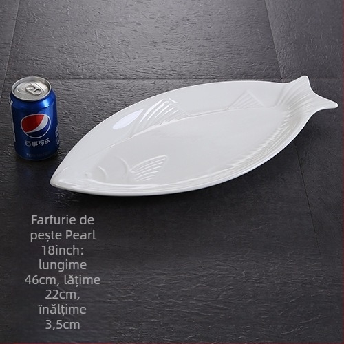 Farfurie de pește, ovală, îngroșată, Material: floare de mătase, Brand Quanfu, Stil japonez