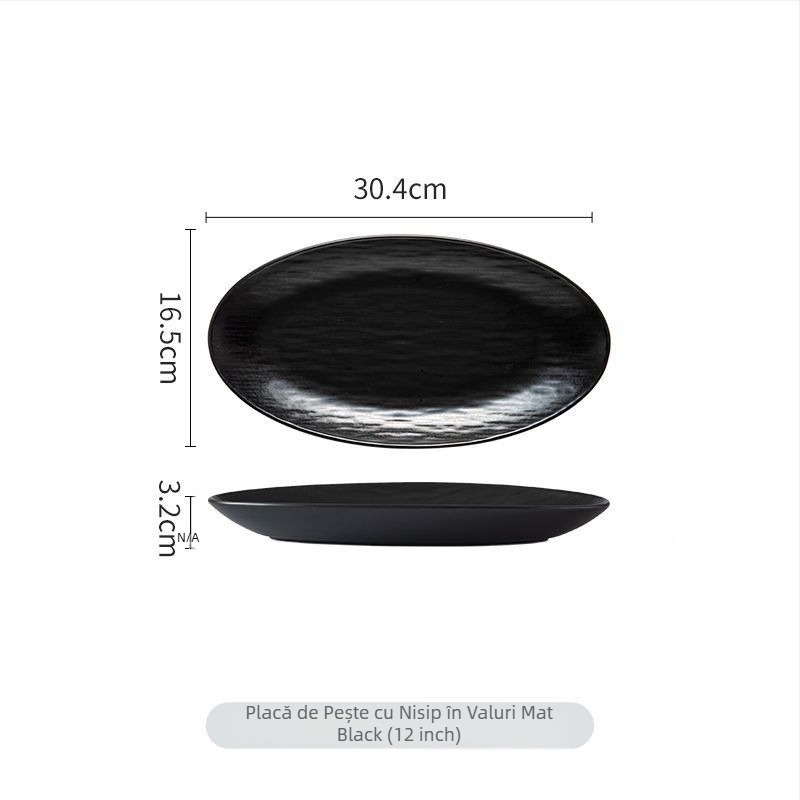 Platou ceramic pentru pește, farfurie pentru pește la abur, de înaltă clasă, fabricat în serie, fără personalizare.