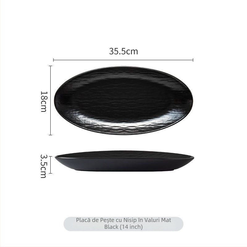 Platou ceramic pentru pește, farfurie pentru pește la abur, de înaltă clasă, fabricat în serie, fără personalizare.