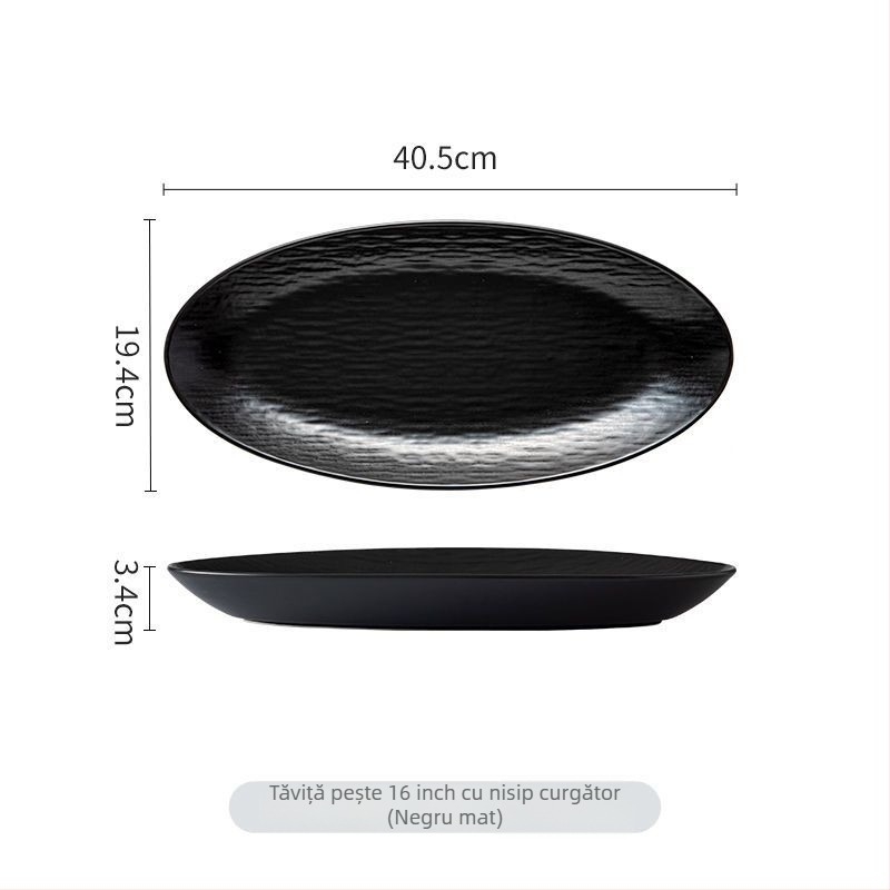 Platou ceramic pentru pește, farfurie pentru pește la abur, de înaltă clasă, fabricat în serie, fără personalizare.