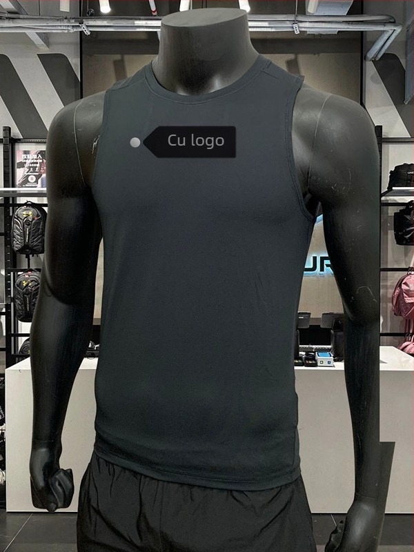 Vesta de fitness pentru bărbați, vară, fără mâneci, respirabilă, uscare rapidă, material nylon 75%, croială lejeră