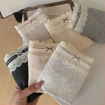 Boxer pentru femei din bumbac, țesătură Jacquard, antibacterian, uscare rapidă, talie medie