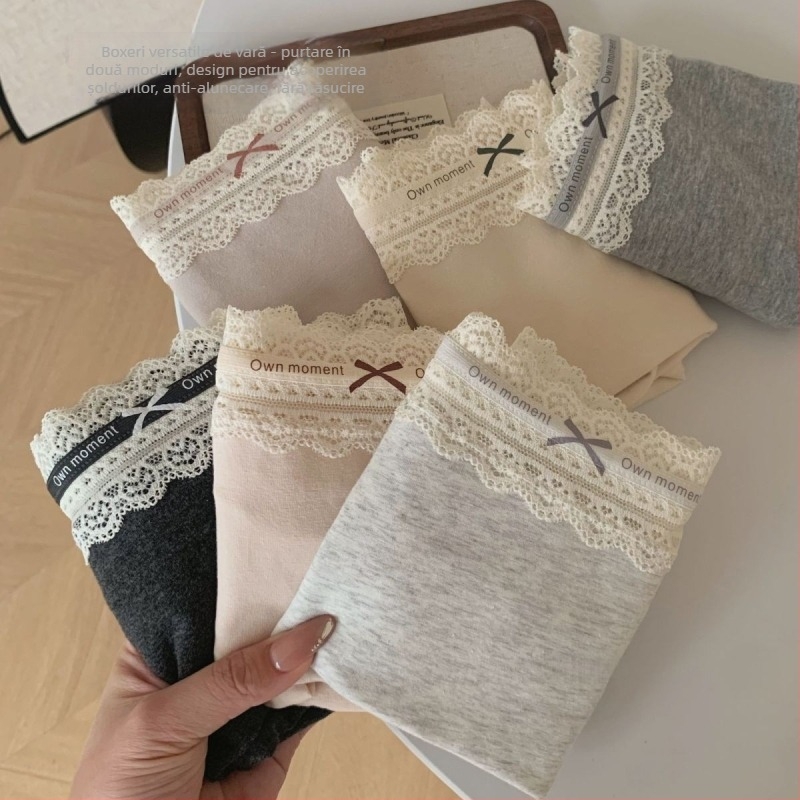 Boxer pentru femei din bumbac, țesătură Jacquard, antibacterian, uscare rapidă, talie medie