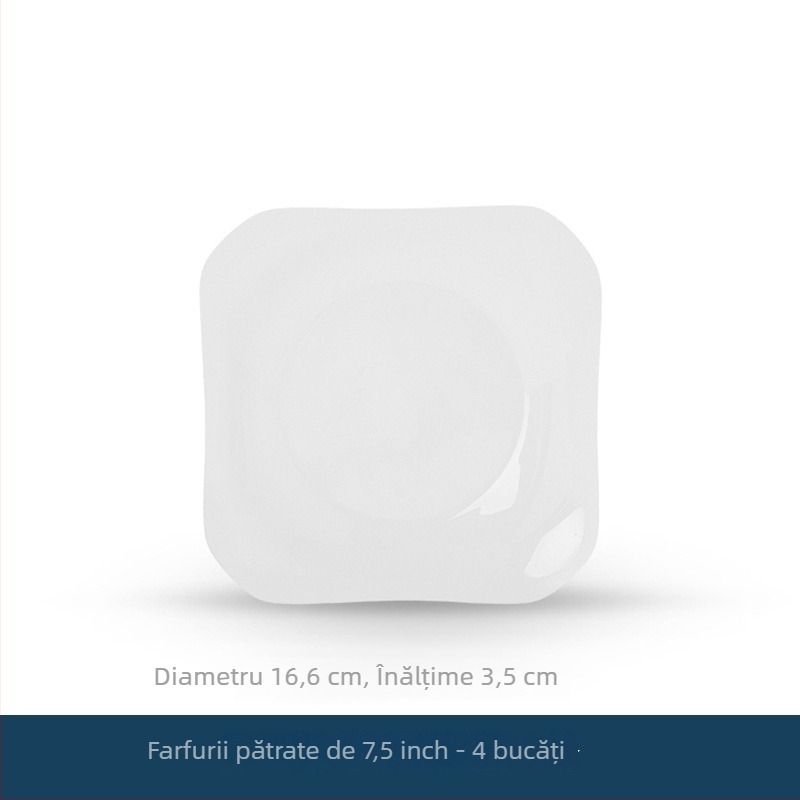 Farfurie pătrată din ceramică, Mega porcelain, modele variate, potrivită pentru microunde, stil modern minimalist
