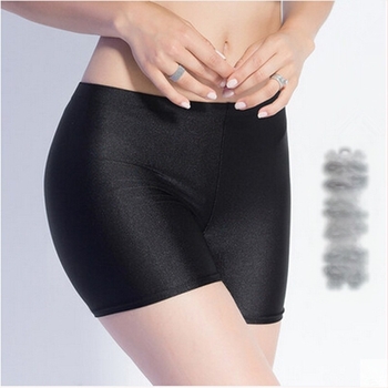 Colanți trei sferturi din nylon, material subțire, model solid, elasticitate ridicată