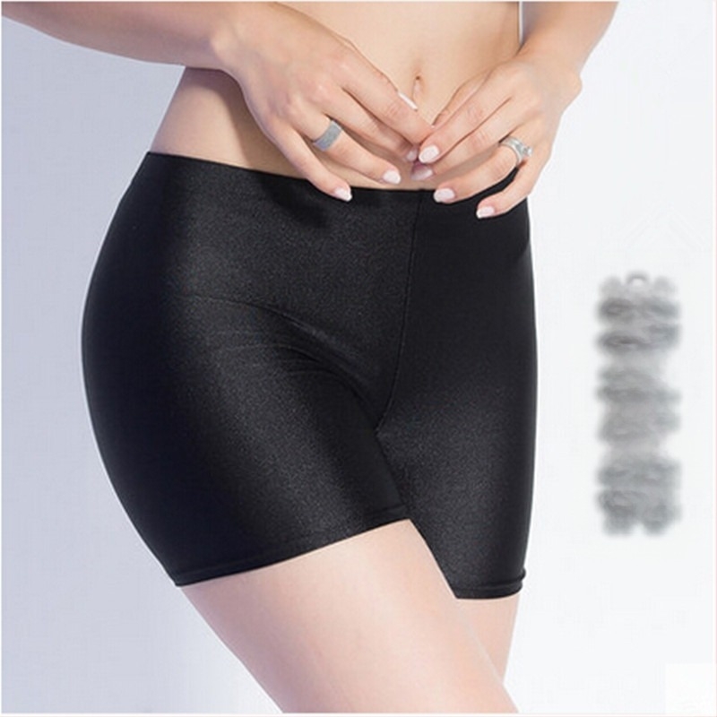 Colanți trei sferturi din nylon, material subțire, model solid, elasticitate ridicată