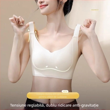 Set de sutien din bumbac, cupe complet fără cusături, 3/4 formate (partea superioară subțire, partea inferioară mai groasă), bretele fixe, închidere spate cu patru rânduri de cârlige