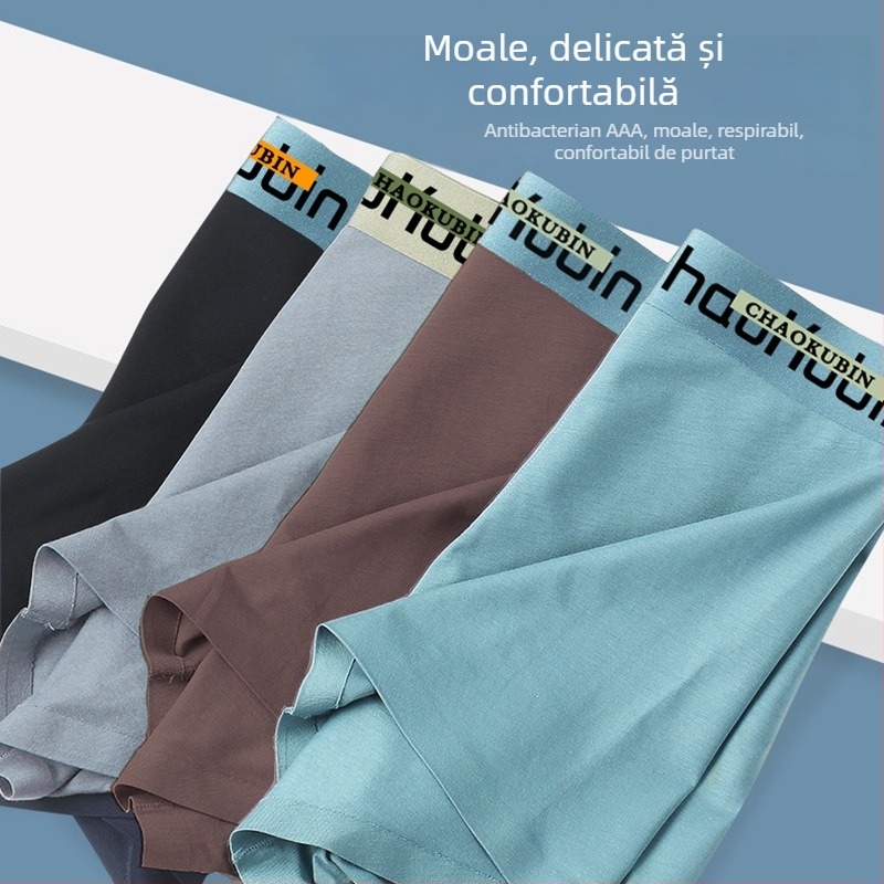 Boxeri bărbați din bumbac 95–100%, respirabili, antibacteriali, talie medie, țesătură principală 95% bumbac