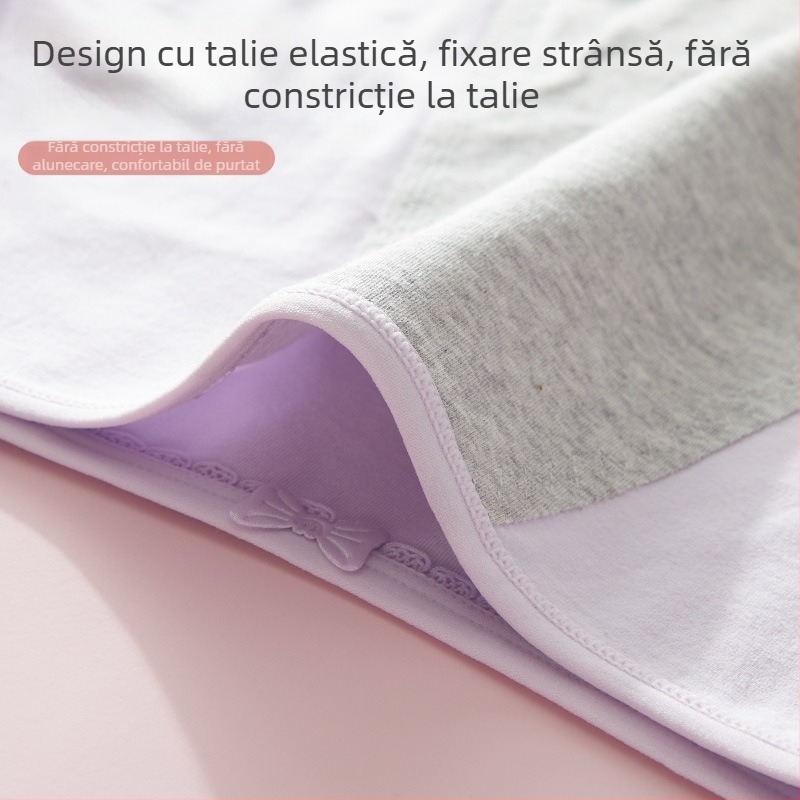 Chiloți menstrual anti scurgeri, talie medie, material principal din bumbac 95%, căptușeală intimă 100% bumbac, model cartoon