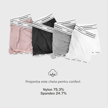 Boxeri pentru bărbați Ice Silk – Aerisi, talie medie, croială tricotată din nylon, căptușeală Modal