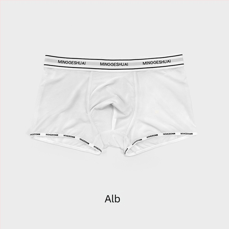 Boxeri pentru bărbați Ice Silk – Aerisi, talie medie, croială tricotată din nylon, căptușeală Modal