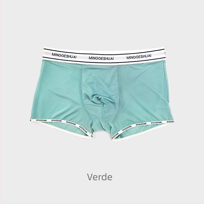 Boxeri pentru bărbați Ice Silk – Aerisi, talie medie, croială tricotată din nylon, căptușeală Modal