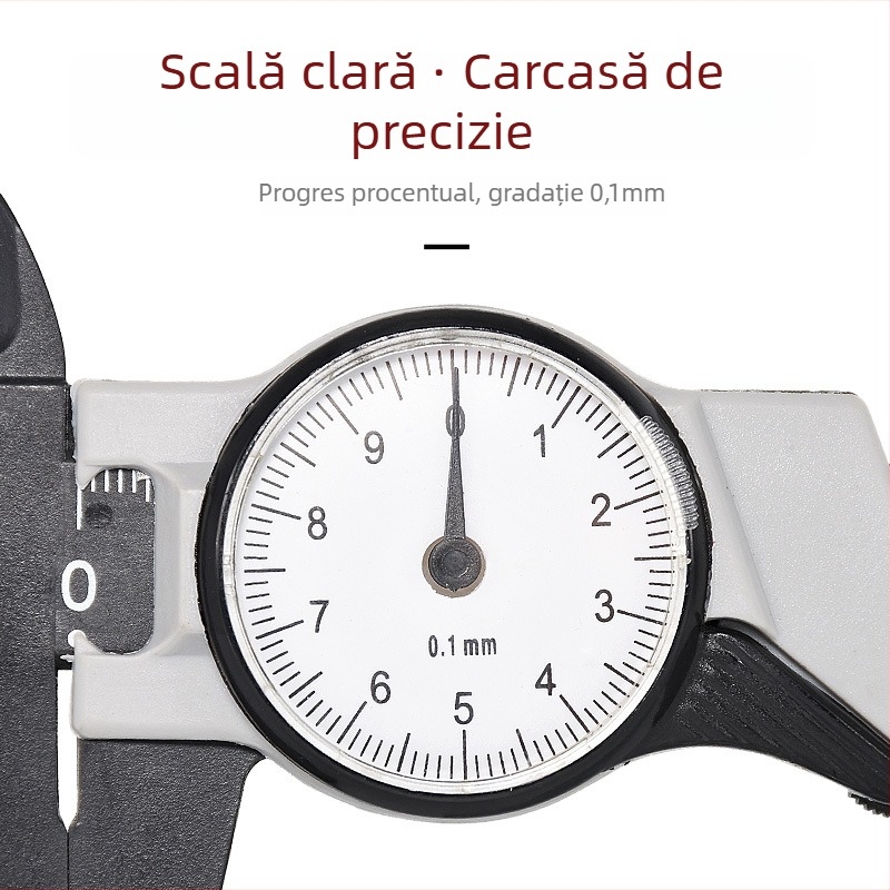 ATTUS caliper din plastic cu cadran, 0–150 mm, rezoluție 0.1 mm, scări metrică și inch