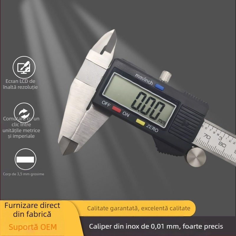 Caliper digital din oțel inoxidabil, precizie înaltă, clasă industrială, destinat bijuteriilor
