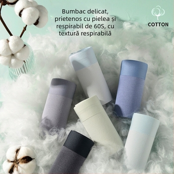 Boxer bărbat antibacterian din bumbac, respirabil, țesătură jacquard, bumbac 60s, căptușeală din mătase mulberry